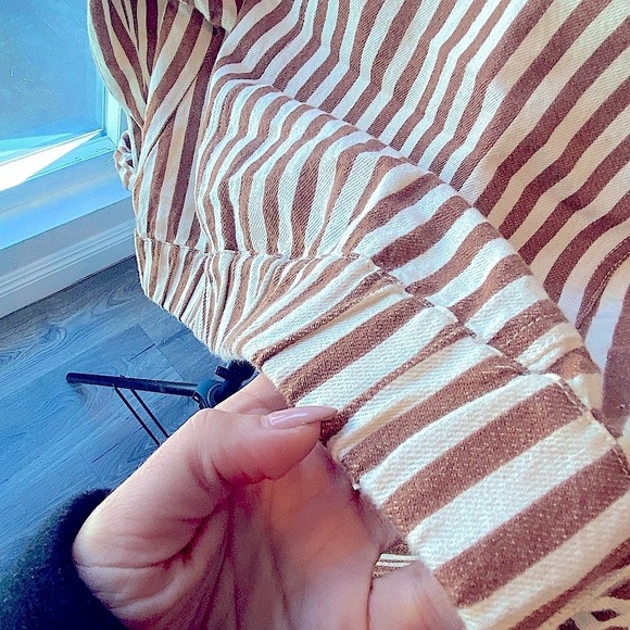 Oversized Vintage 1990’s Style | Striped Linen Blend Jacket - Size Medium 🤍 - Picture 8 of 12